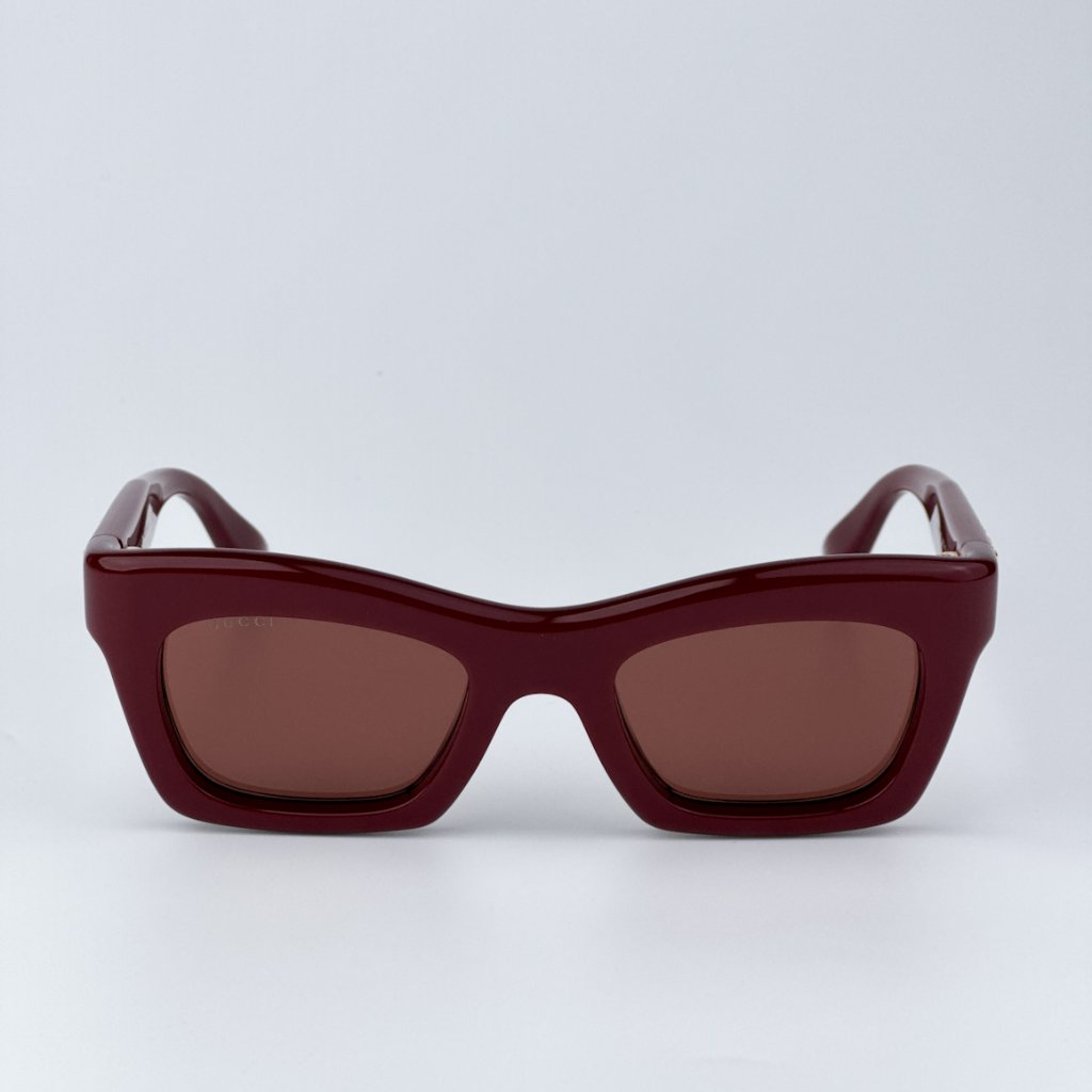 Gucci Women Brand New Sunglasses Burgundy Brown Cat Eye Gg1773s 003
